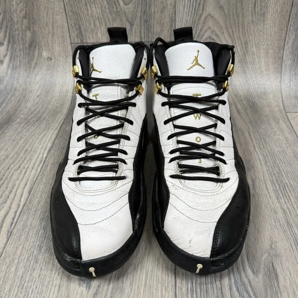Nike Air Jordan 12 Royalty Taxi White Black Gold Men's Size 13